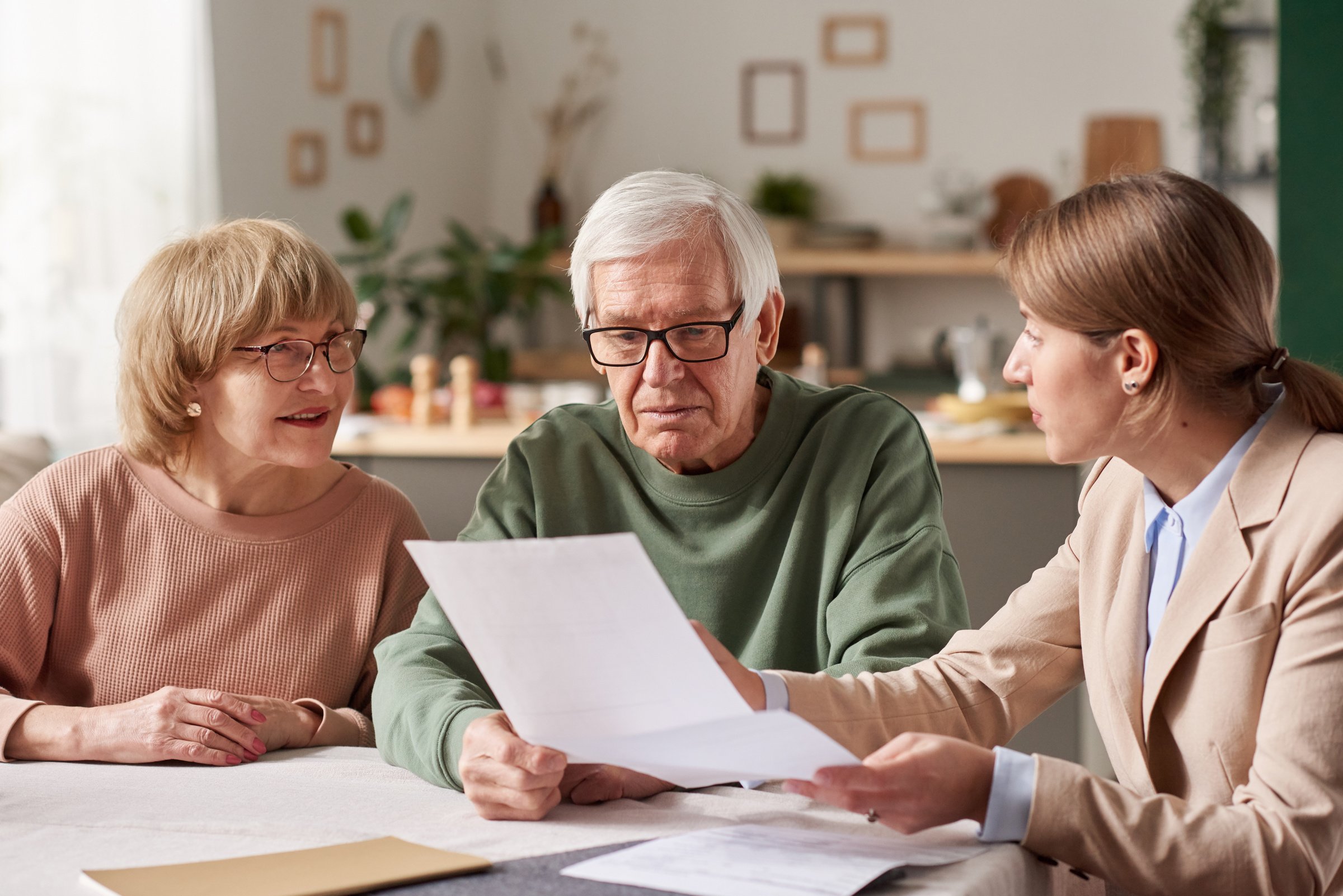 Senior couple making a will